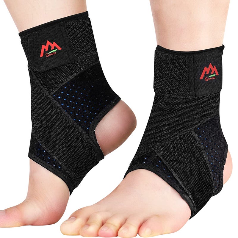 Ankle Brace 2PCS Ankle Braces for Men Women Adjustable Compression Ankle Wrap Support for Ankle Protection Breathable Comfortable Ankle Support Brace for Sprains Sports Injuries and Recovery